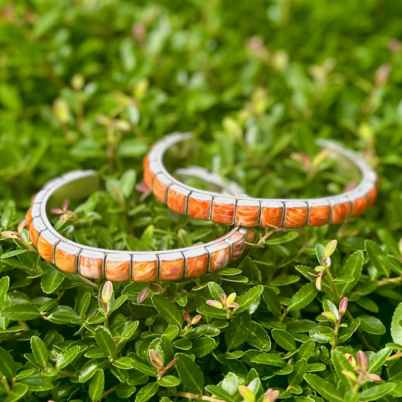 Federico's 20 Square Stone Stacker Cuff - Orange Spiney Oyster  Trends & Traditions Boutique   