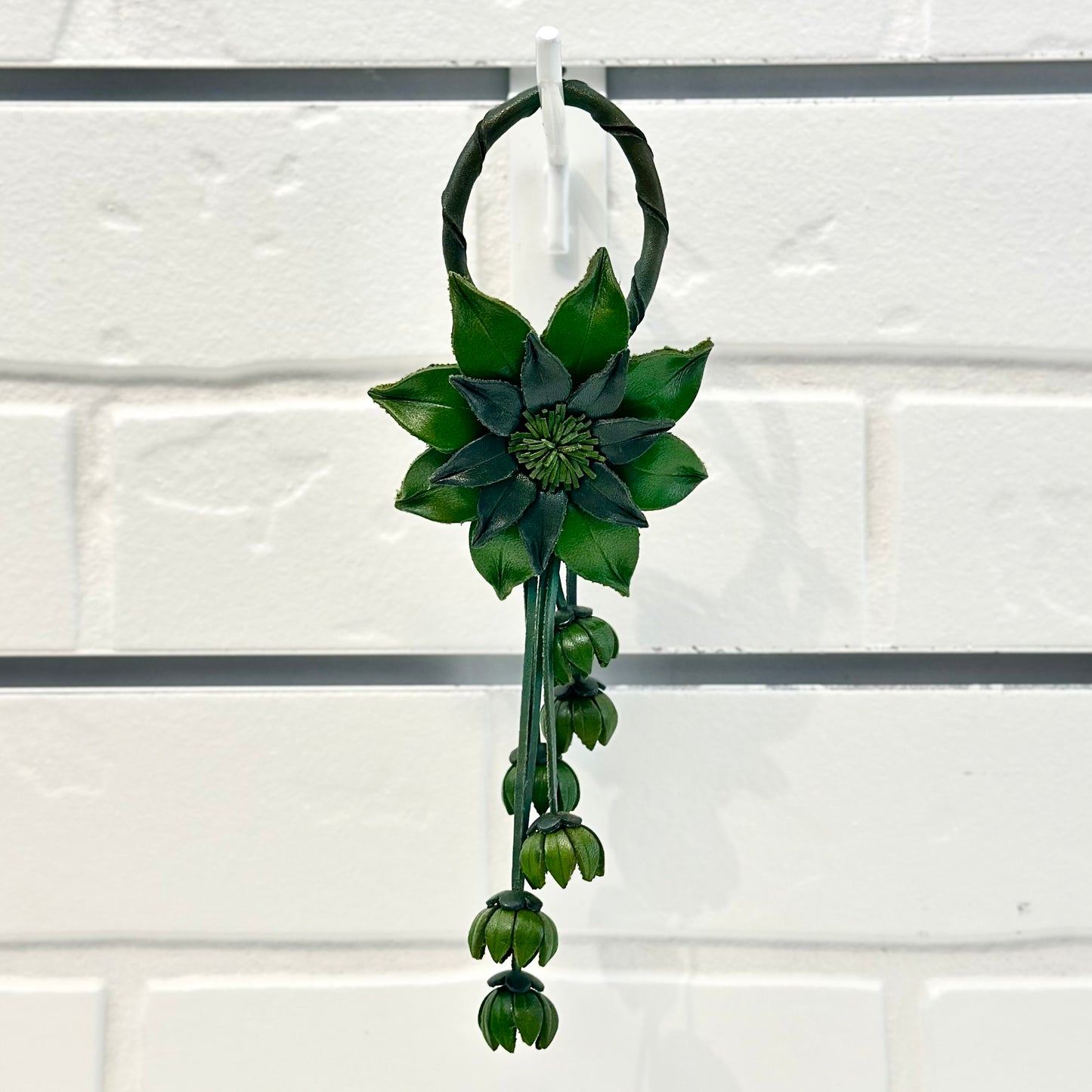 Star Daisy Flower Purse Charm - Green