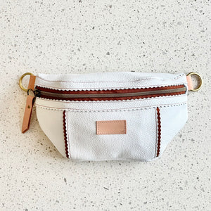 Better Than A Fanny Pack - White with Camel Peekaboo (Pouch Only) Fanny Packs Indigo Laine