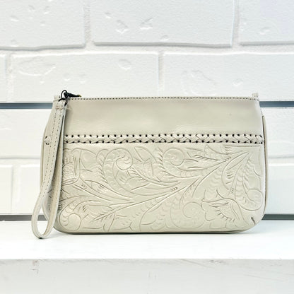 Daniela Hand-Tooled Leather Crossbody - Ivory Crossbodies Hide and Chic