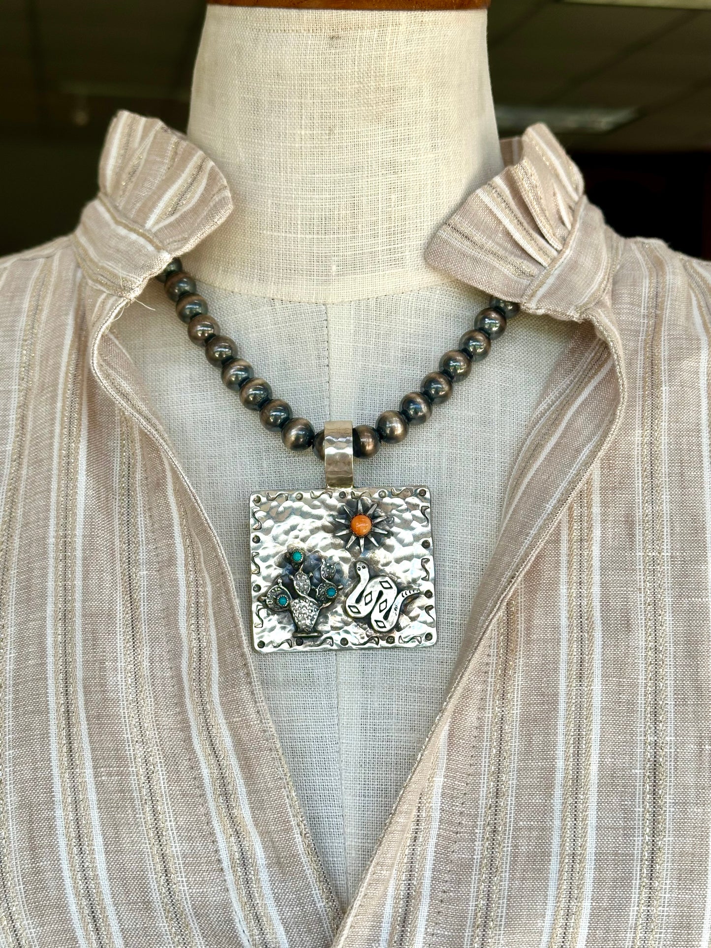 "Desert Scene" Rectangle Pendant