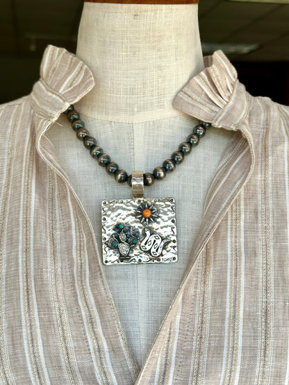 "Desert Scene" Rectangle Pendant