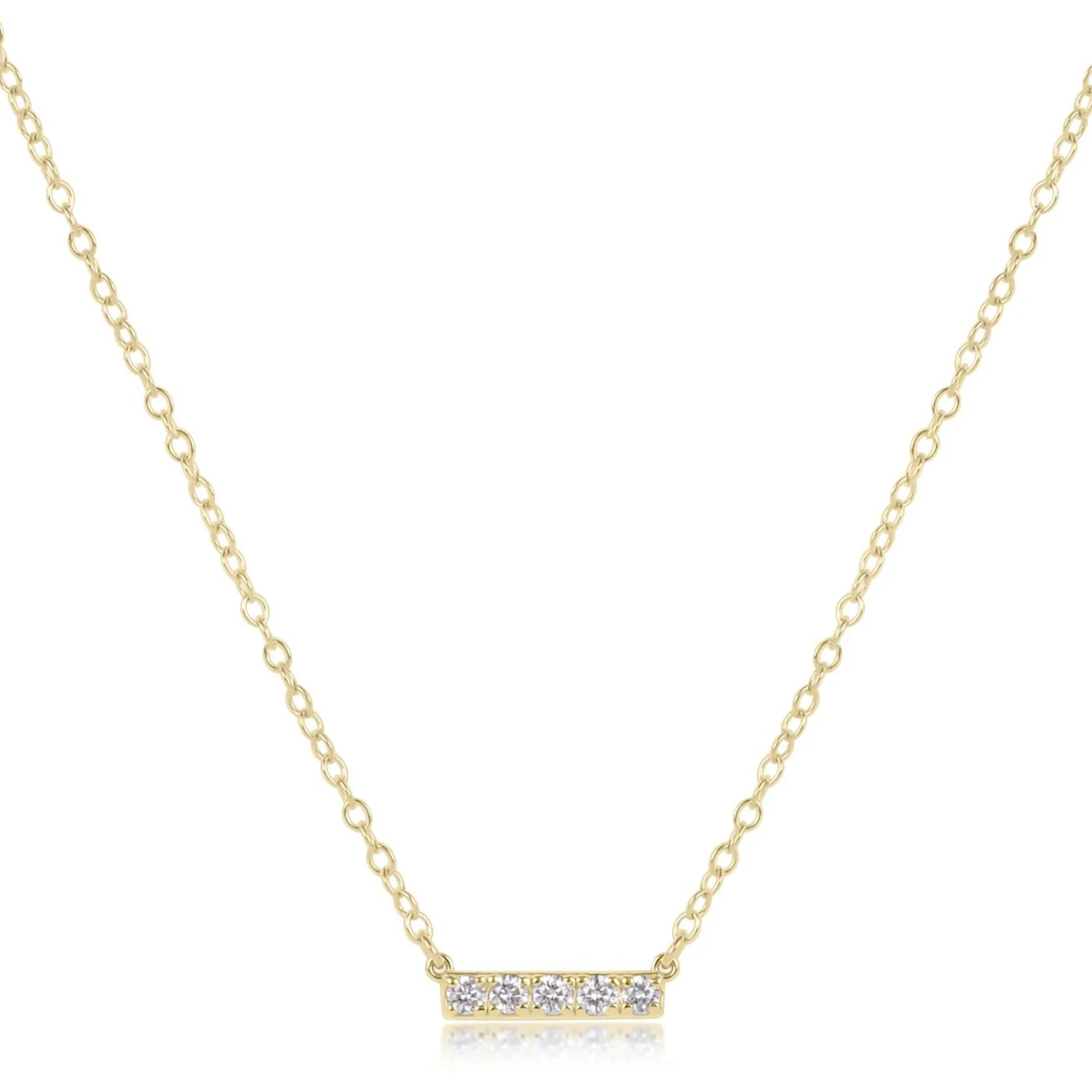 14kt Gold and Diamond Significance Bar Necklace - Five Earrings Enewton   