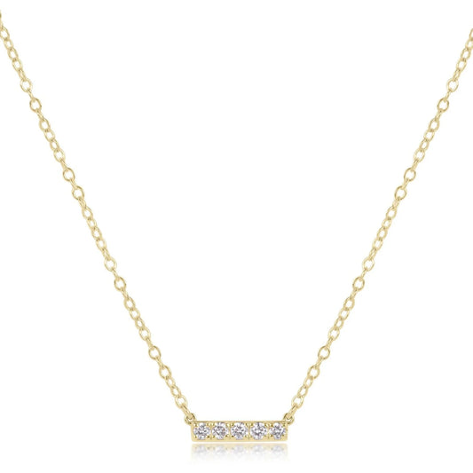 14kt Gold and Diamond Significance Bar Necklace - Five Earrings Enewton   