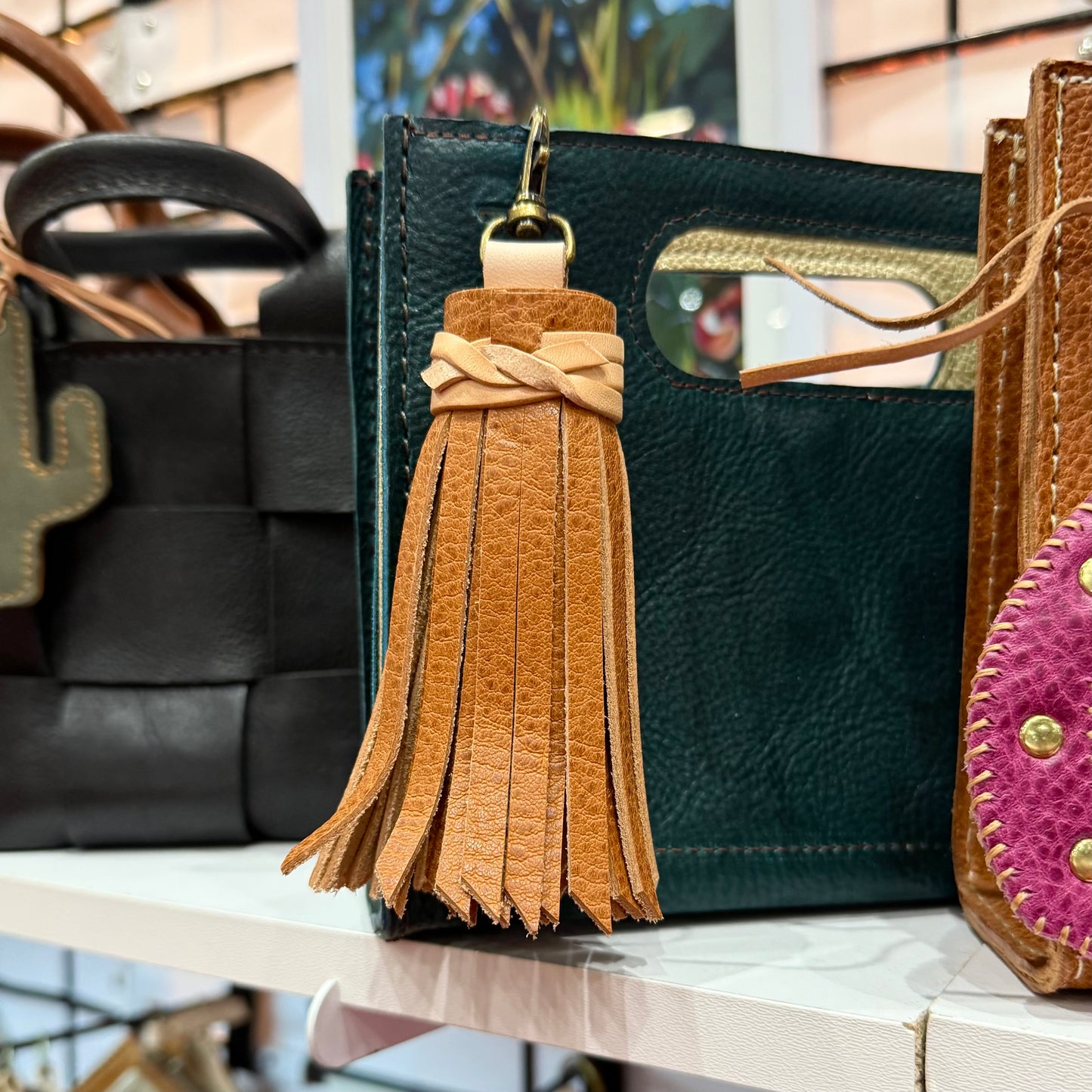 Tassel Purse Charm - Camel HANDBAGS Indigo Laine