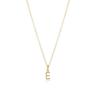 16" Gold Initial Necklace - Respect Gold Charm
