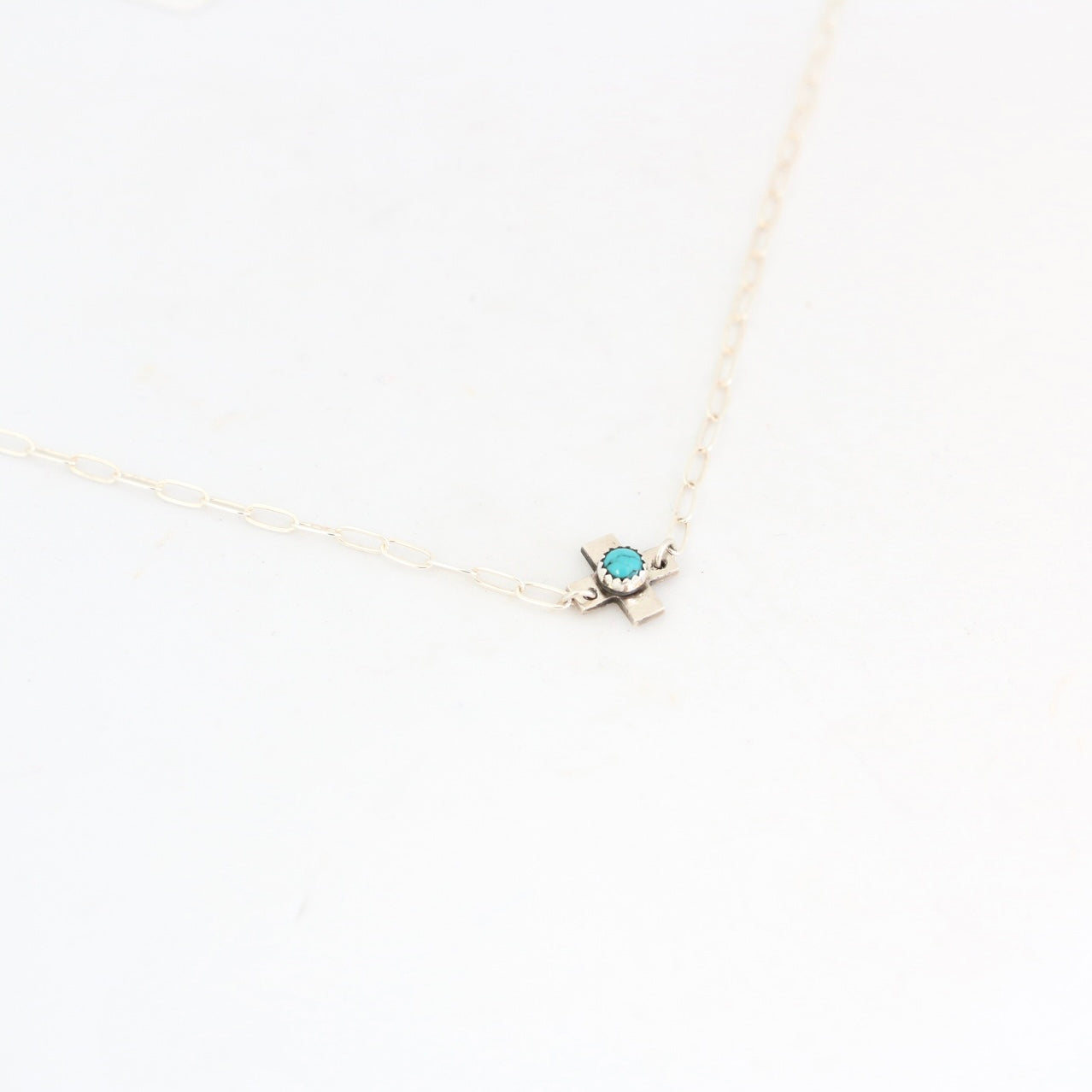 Dainty Kelly Cross with Turquoise Necklace Necklaces Richard Schmidt   