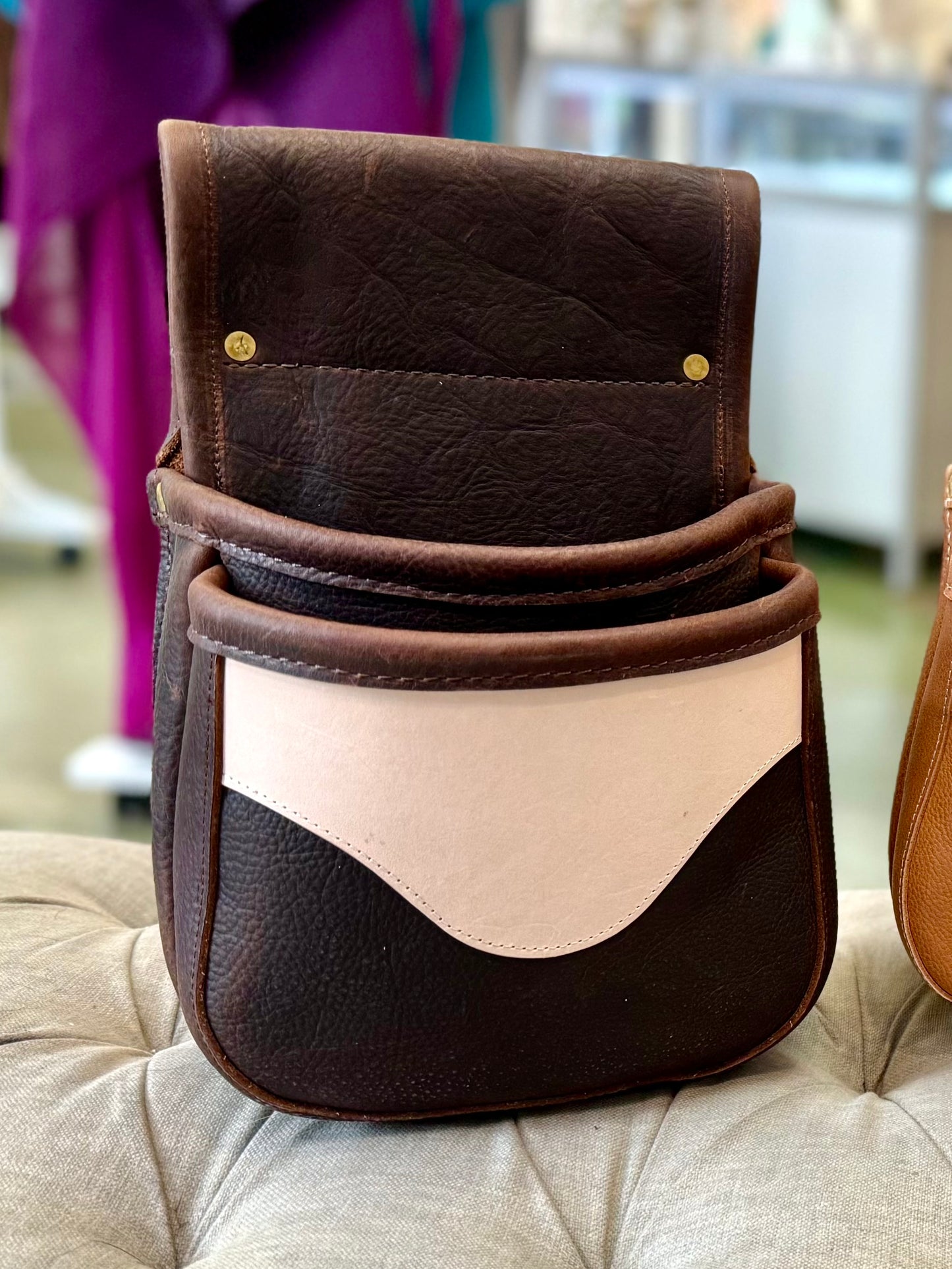 Double Shell Bag - Brown with Vegtan LUGGAGE Indigo Laine