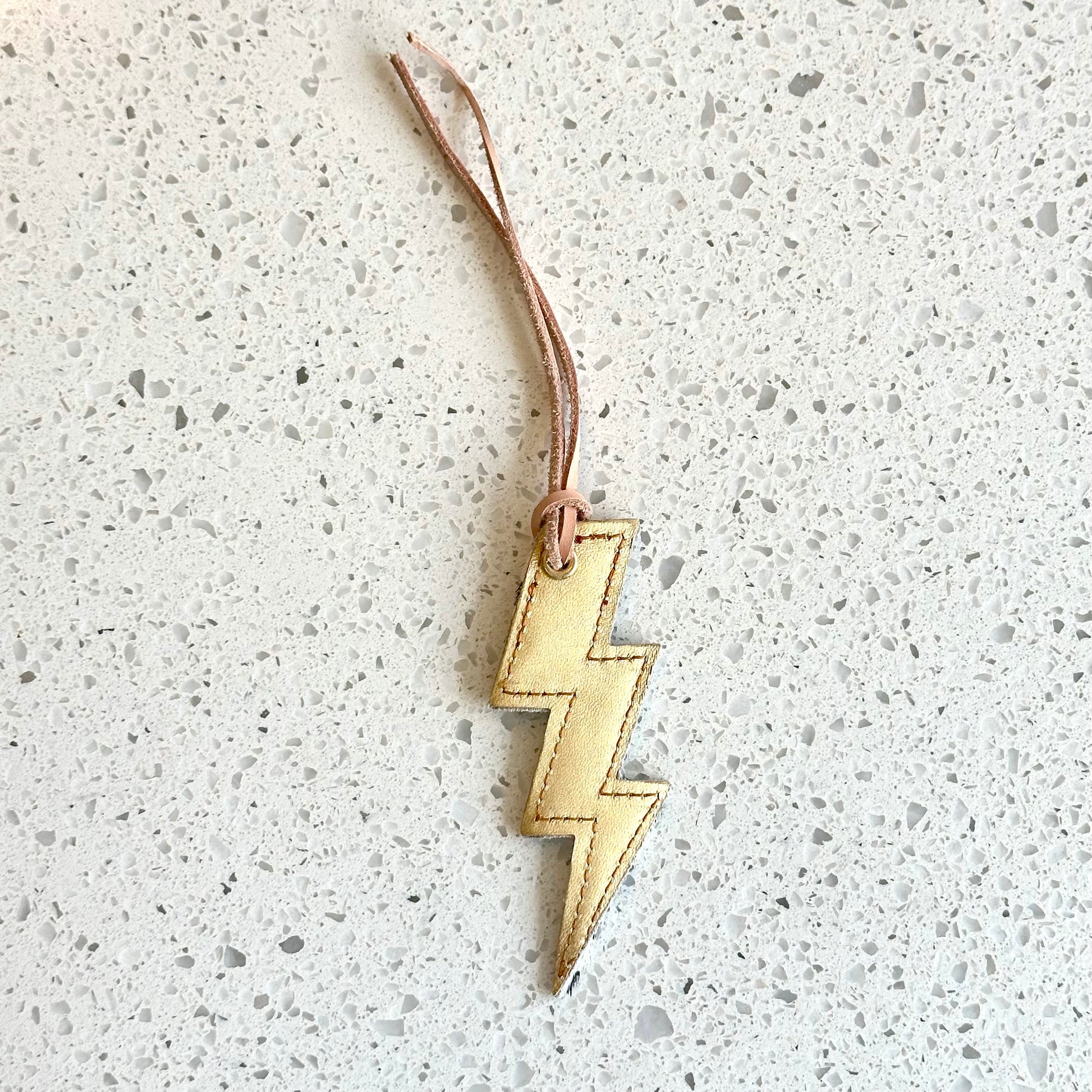 Lighting Bolt Purse Charm - Cheetah & Gold HANDBAGS Indigo Laine