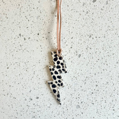 Lighting Bolt Purse Charm - Cheetah & Metallic HANDBAGS Indigo Laine