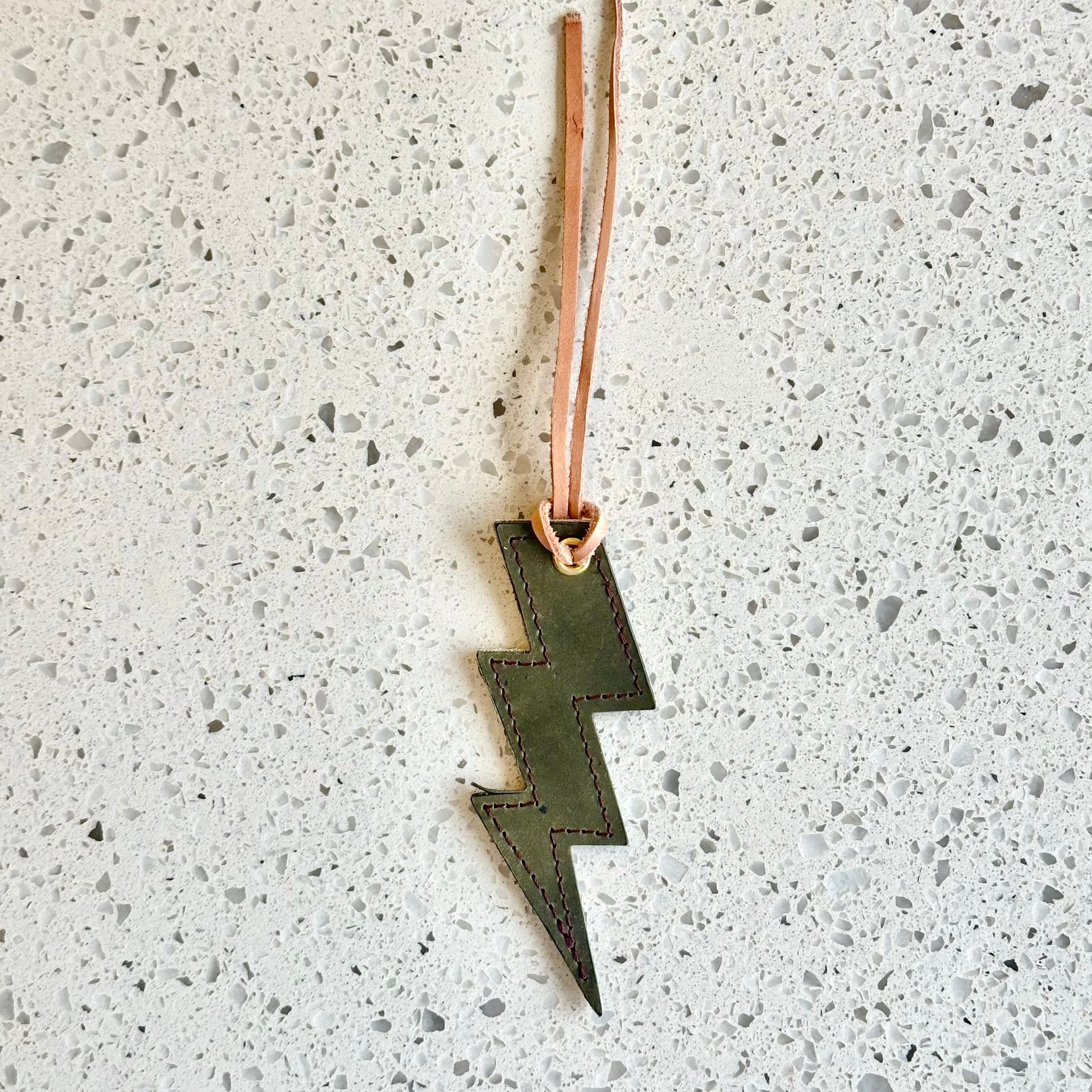 Lighting Bolt Purse Charm - Olive & Metallic HANDBAGS Indigo Laine