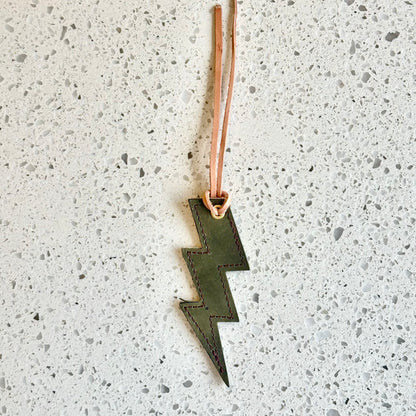 Lighting Bolt Purse Charm - Olive & Metallic HANDBAGS Indigo Laine