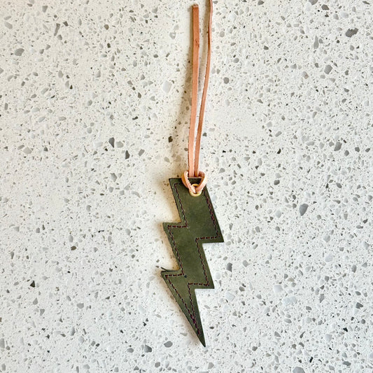 Lighting Bolt Purse Charm - Olive & Metallic HANDBAGS Indigo Laine