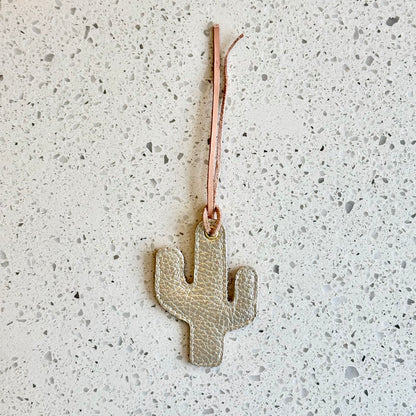 Cactus Purse Charm - Metallic & Natural HANDBAGS Indigo Laine