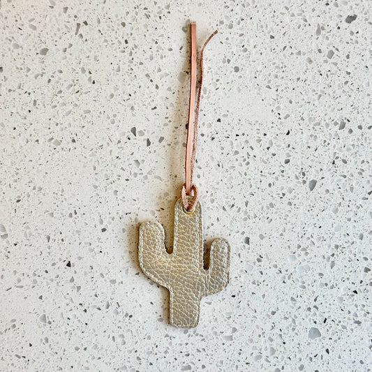 Cactus Purse Charm - Metallic & Natural HANDBAGS Indigo Laine