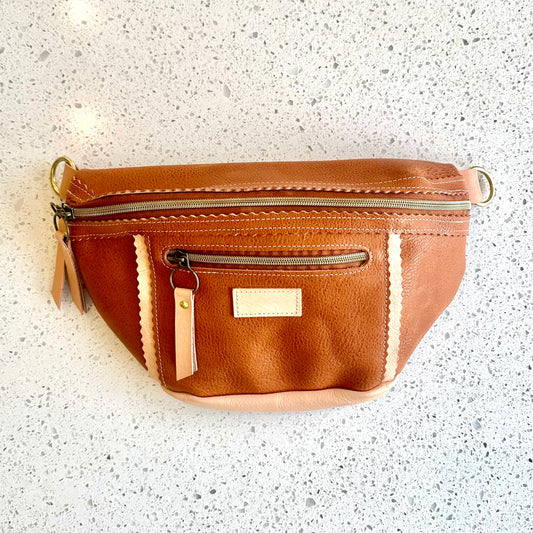 Medium Fanny Pack - Camel with Natural Peekaboo (Pouch Only) Fanny Packs Indigo Laine