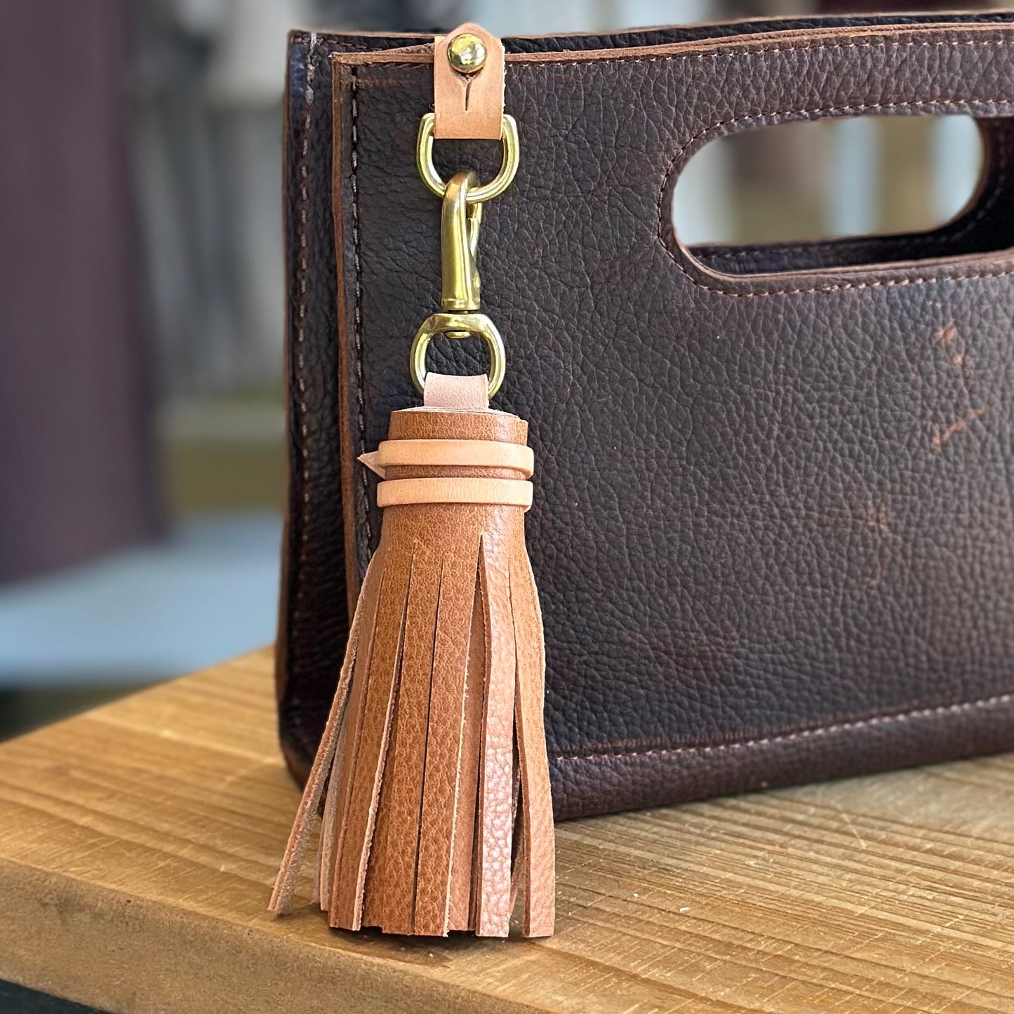 Tassel Purse Charm - Camel HANDBAGS Indigo Laine