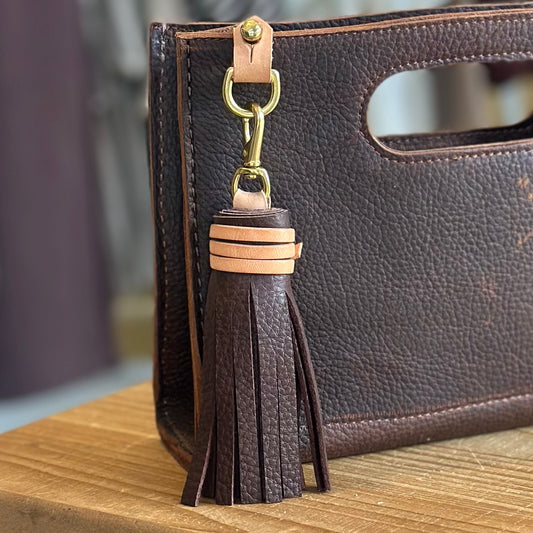 Tassel Purse Charm - Chocolate HANDBAGS Indigo Laine