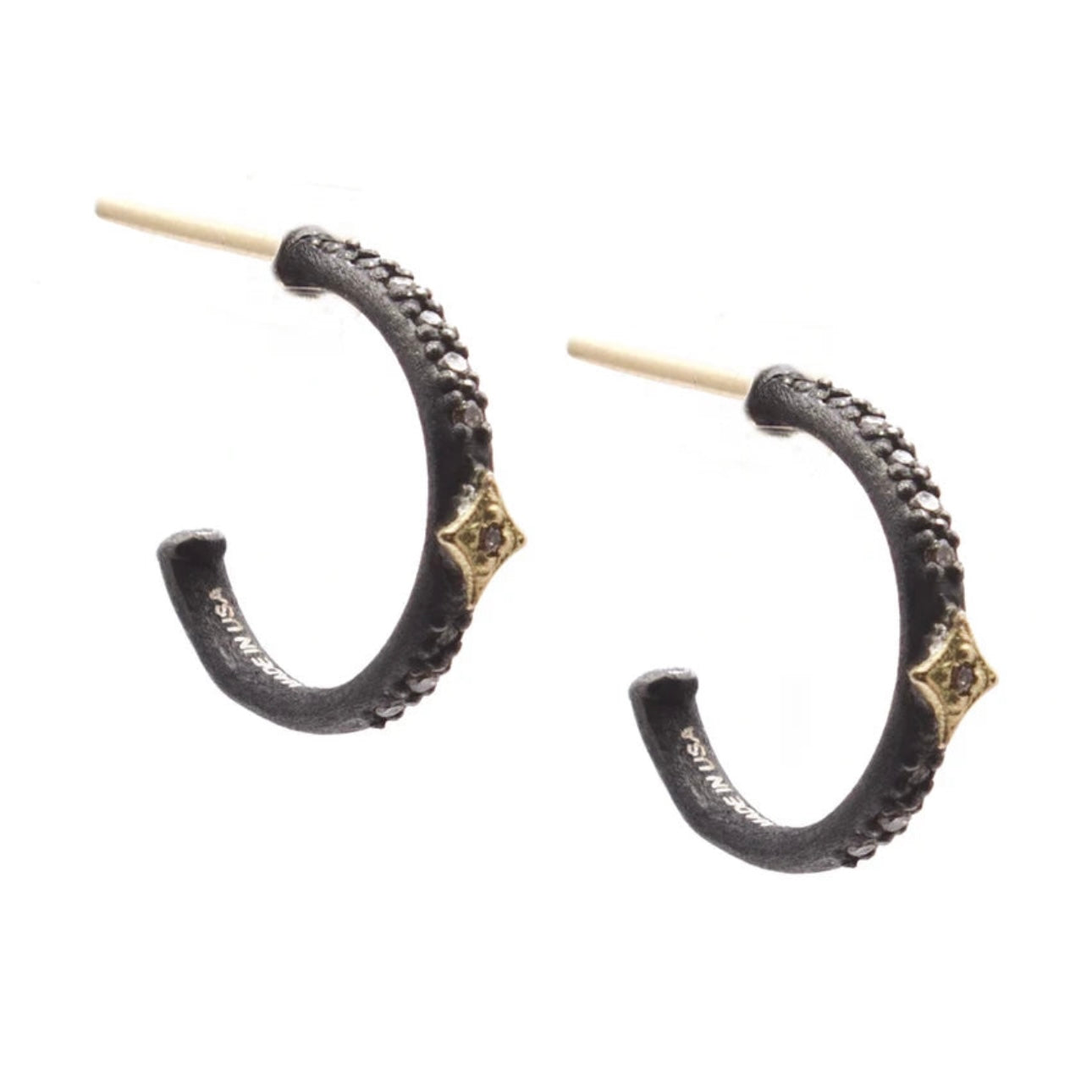 Crivelli Old World Mini Diamond Huggie Hoop Earrings Earrings Armenta   