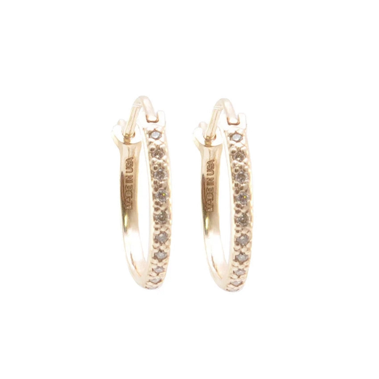 Champagne Diamond Huggie Hoop Earrings Earrings Armenta   