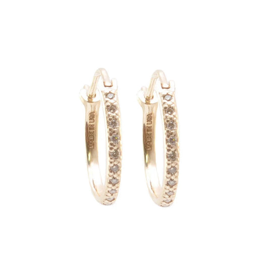 Champagne Diamond Huggie Hoop Earrings Earrings Armenta   