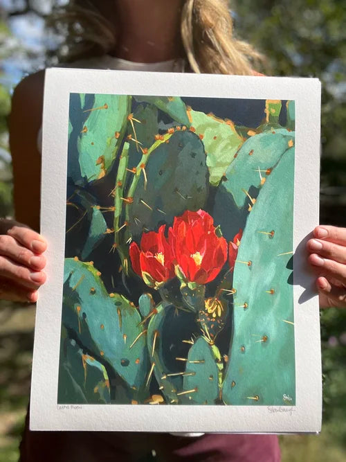 paintings of prickly pear cactus Prickly Pear Blossom Print – Trends & Traditions Boutique