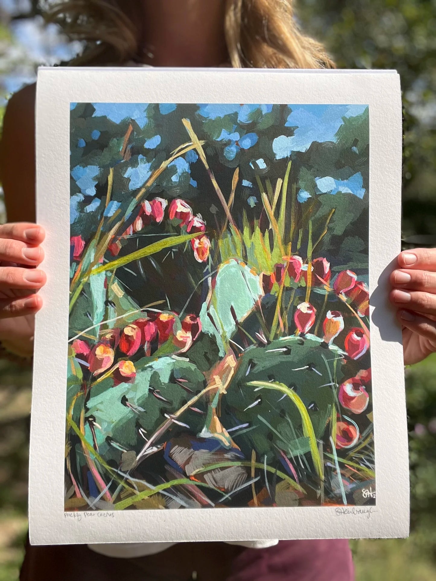 Prickly Pear Cactus Print Art Print Sarah Heinbaugh