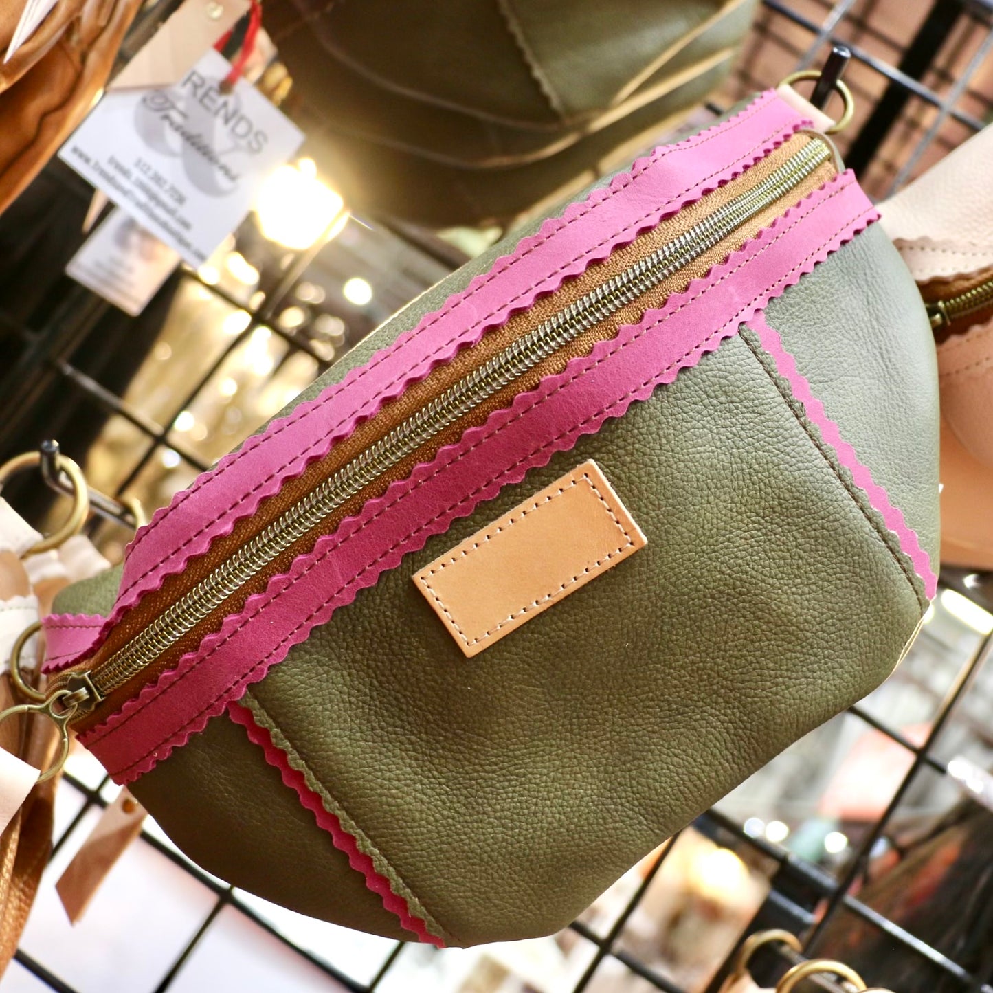 Better Than A Fanny Pack - Olive & Pink (Pouch Only) Fanny Packs Indigo Laine and Company   
