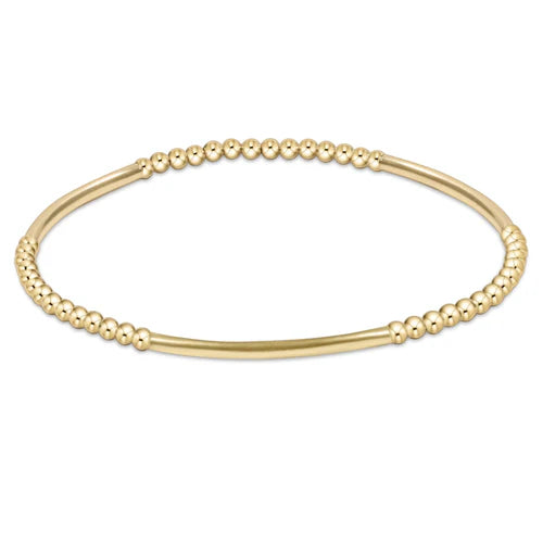 Bliss Bar Gold Pattern 2.5mm Bead Bracelet - Gold Bracelet ENEWTON   