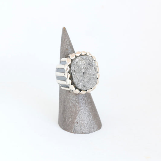 Organic Silver Druzzy Ring Rings Dian Malouf   