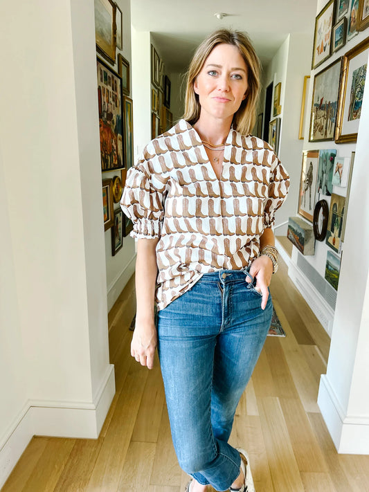 Puff Tunic Top - Saddle Boots TOP BROOKE WRIGHT