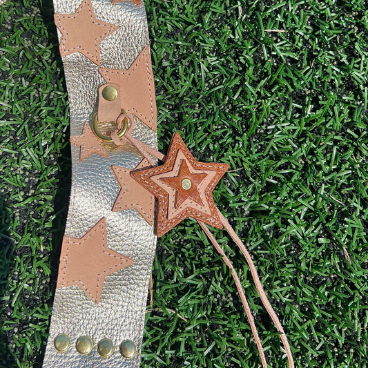 Multi Starburst Purse Charm - Camel