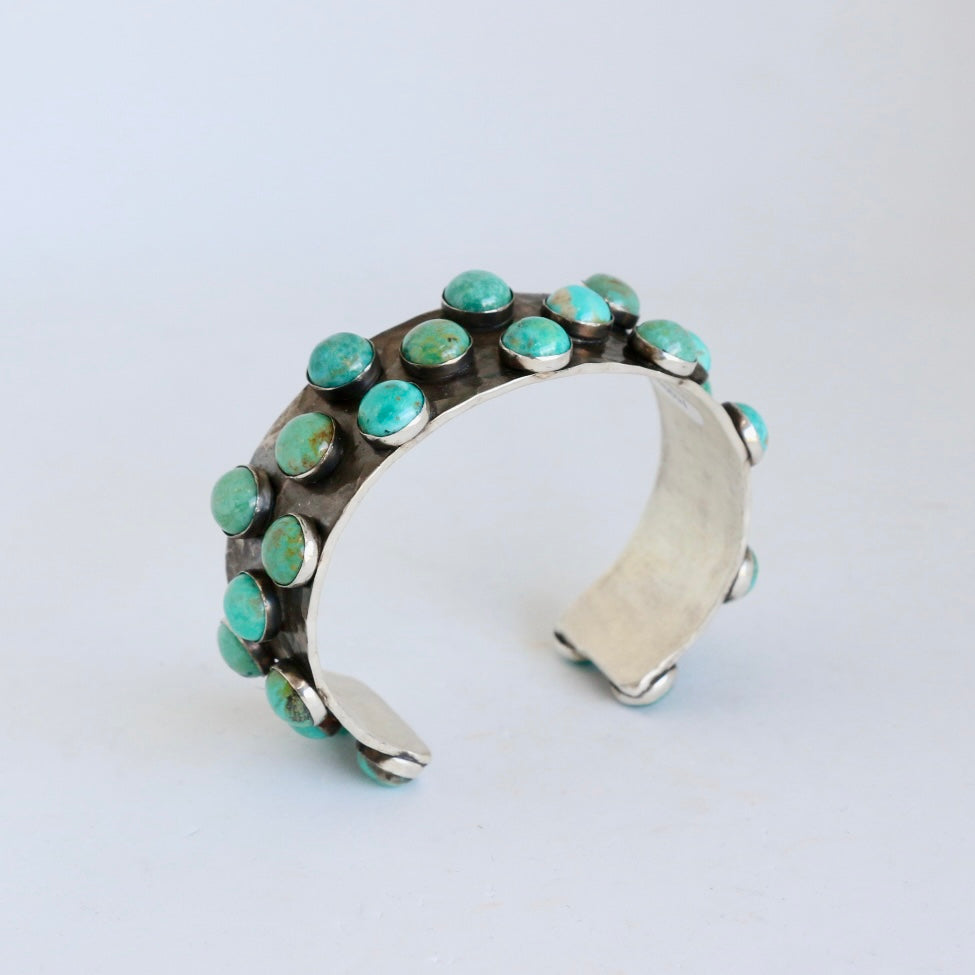 3/4” Scattered Turquoise Heavy Oxidation Cuff Bracelet Richard Schmidt   