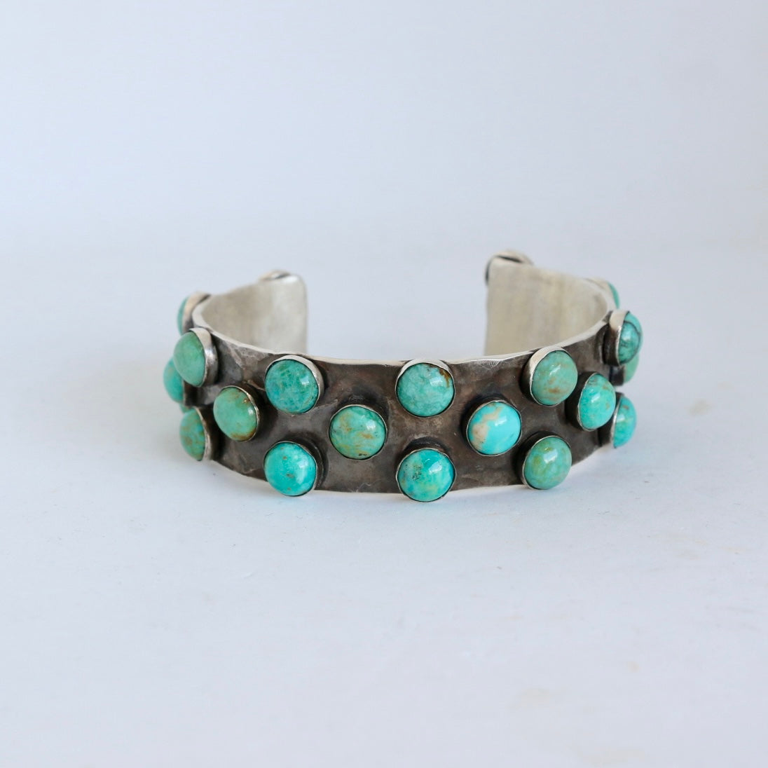 3/4” Scattered Turquoise Heavy Oxidation Cuff Bracelet Richard Schmidt   