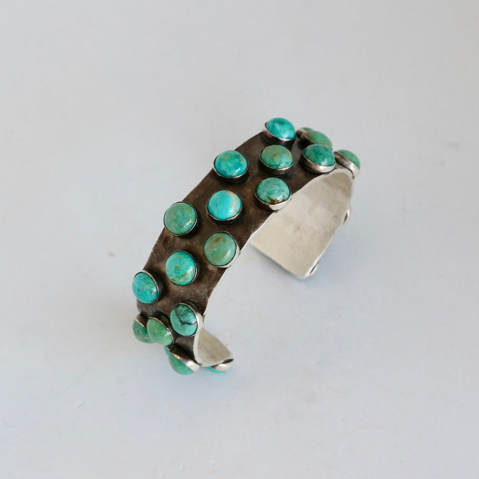 3/4” Scattered Turquoise Heavy Oxidation Cuff Bracelet Richard Schmidt   