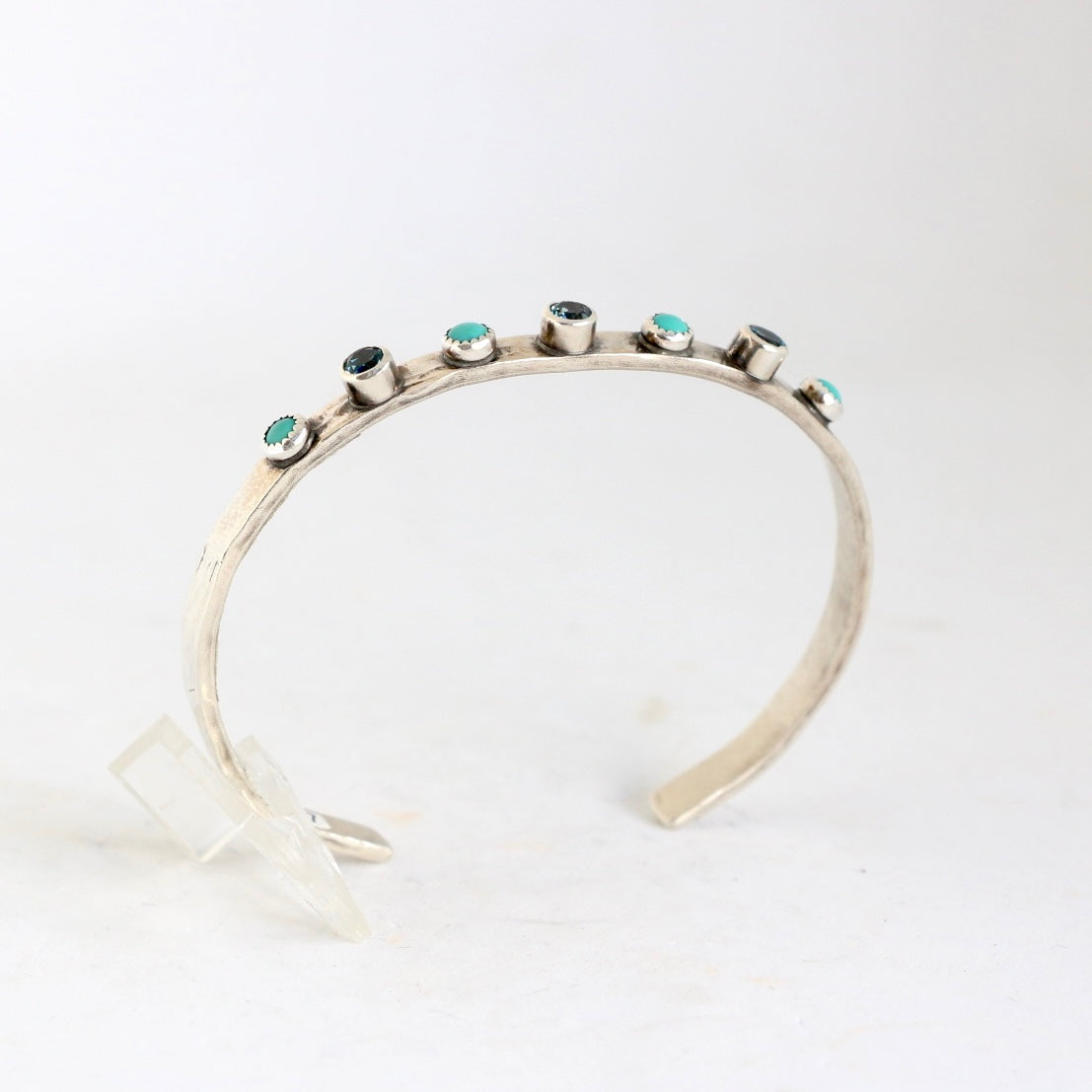 4MM Mint Turquoise with Blue Topaz Cuff BRACELETS Richard Schmidt   