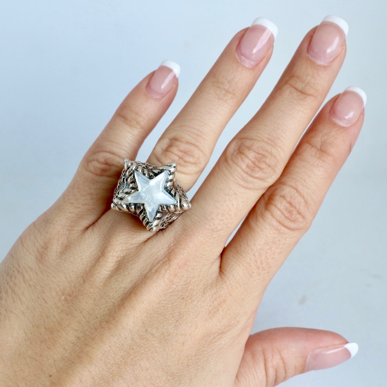 Mother of Pearl Star Ring Rings Dian Malouf