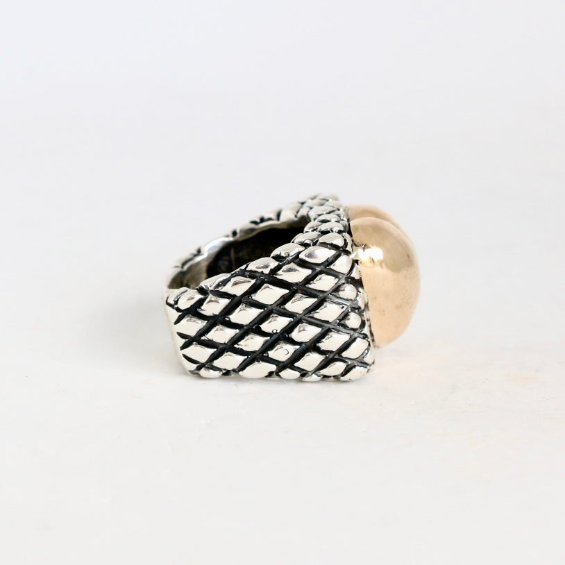 Crosshatch Square Heart Ring Rings Dian Malouf