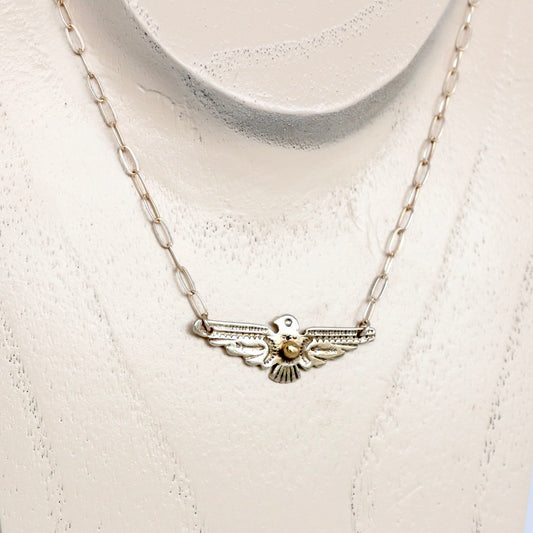 Thunderbird with Gold Bubble Necklace Necklaces Richard Schmidt