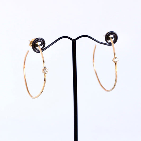 14kt Gold Hoops with .2 CTW Diamonds