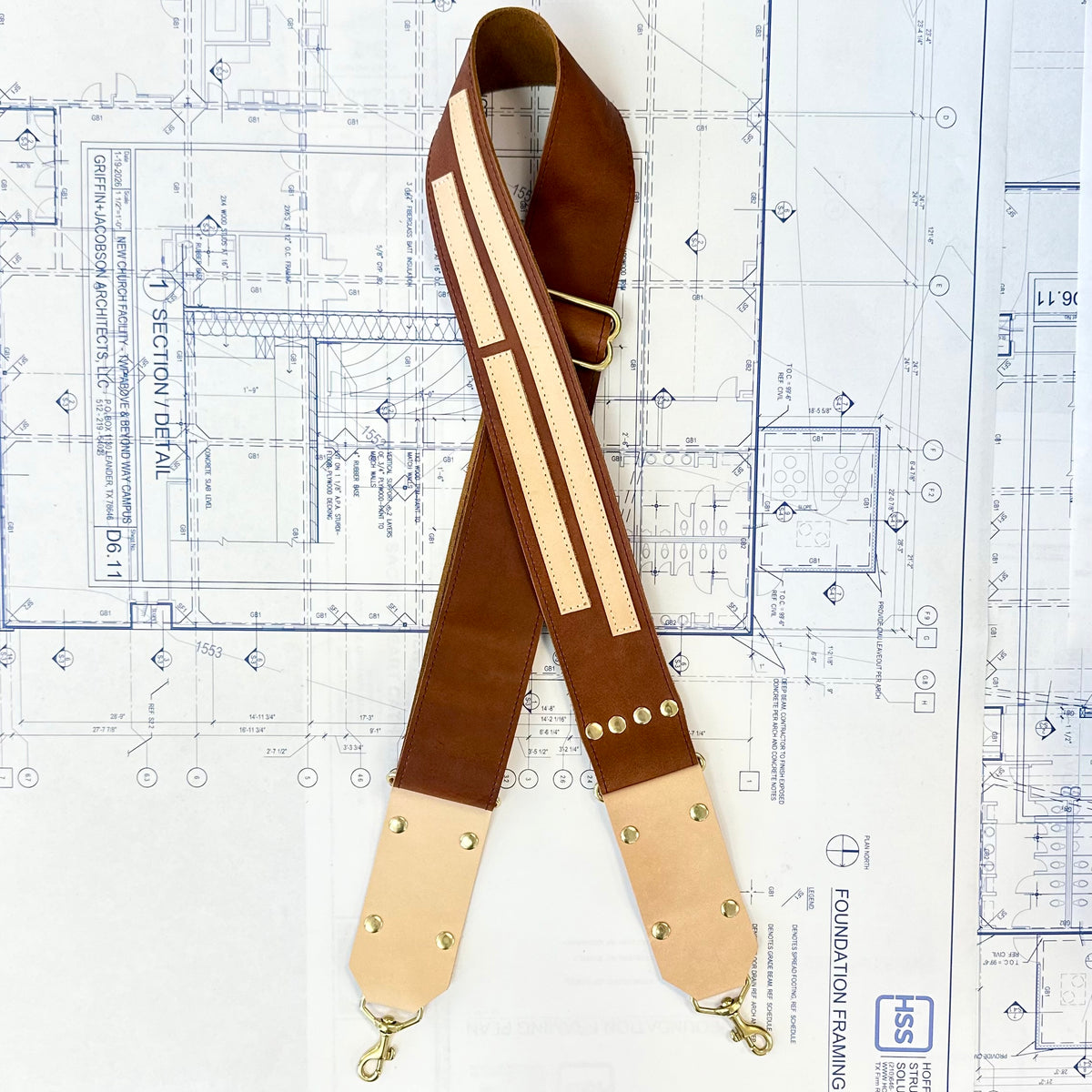 Blue Collar Leather Straps - Montana/Vegtan Stripe