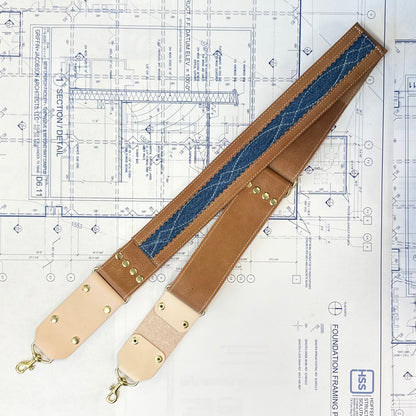 Blue Collar Leather Straps - Camel/Denim Gunslinger