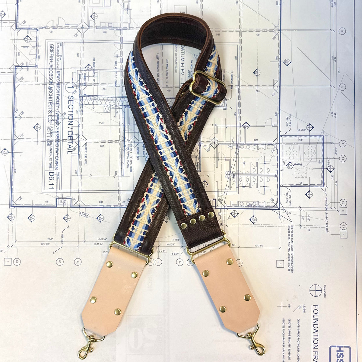 Americana Leather Strap - Coldbrew/Cream Indigo Laine