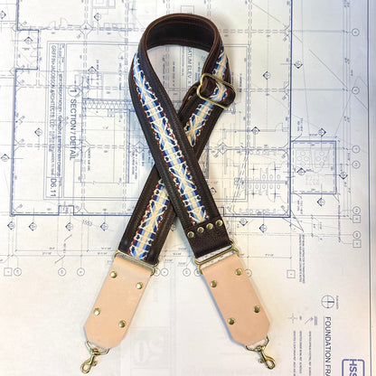 Americana Leather Strap - Coldbrew/Cream Indigo Laine