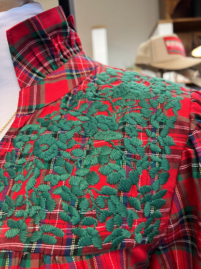 Holiday Tartan Plaid Tailgater Blouse TOP Spirit Dress