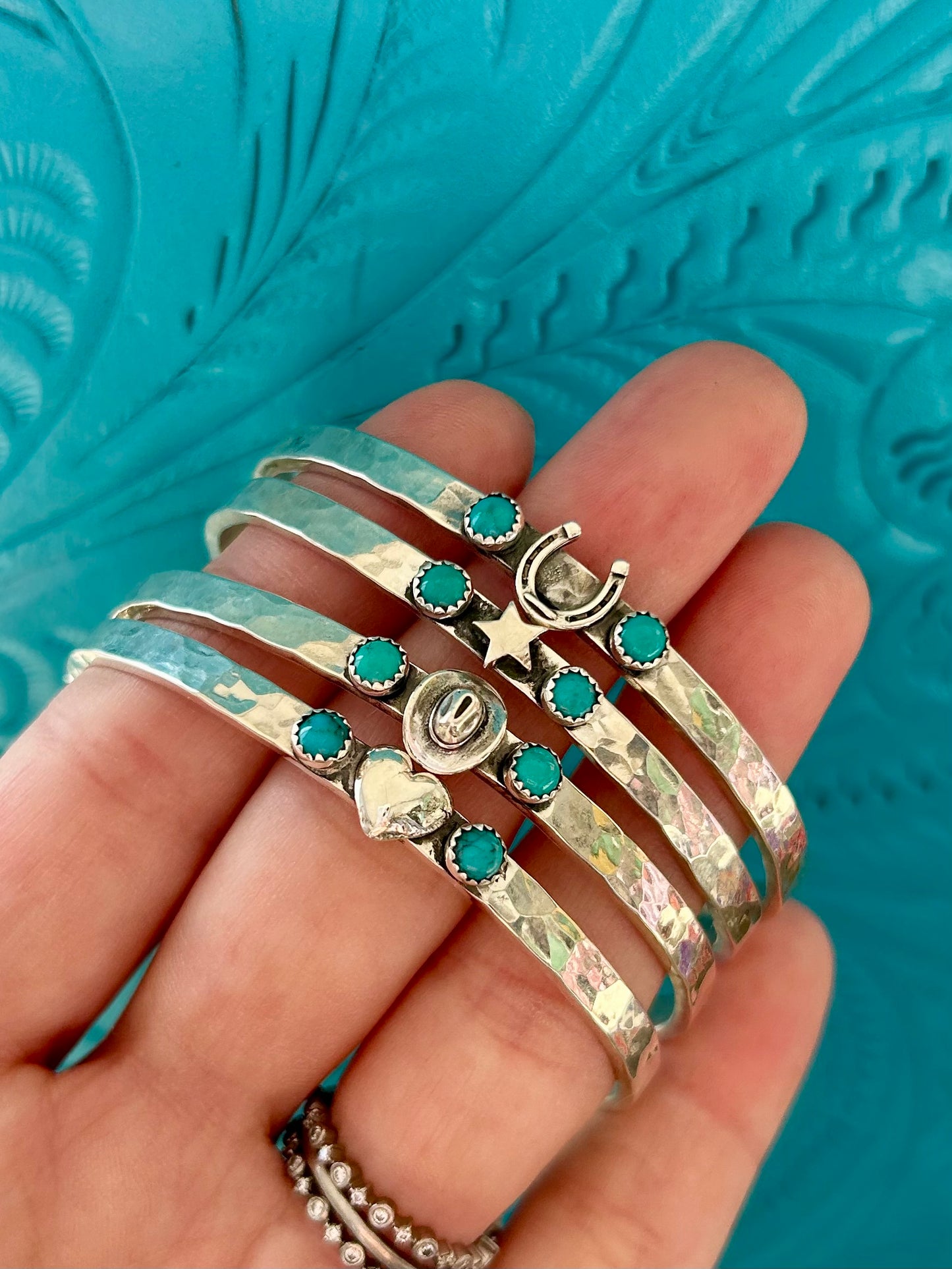 4mm Heart with Turquoise Cuff Cuffs Richard Schmidt