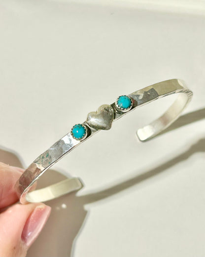 4mm Heart with Turquoise Cuff Cuffs Richard Schmidt