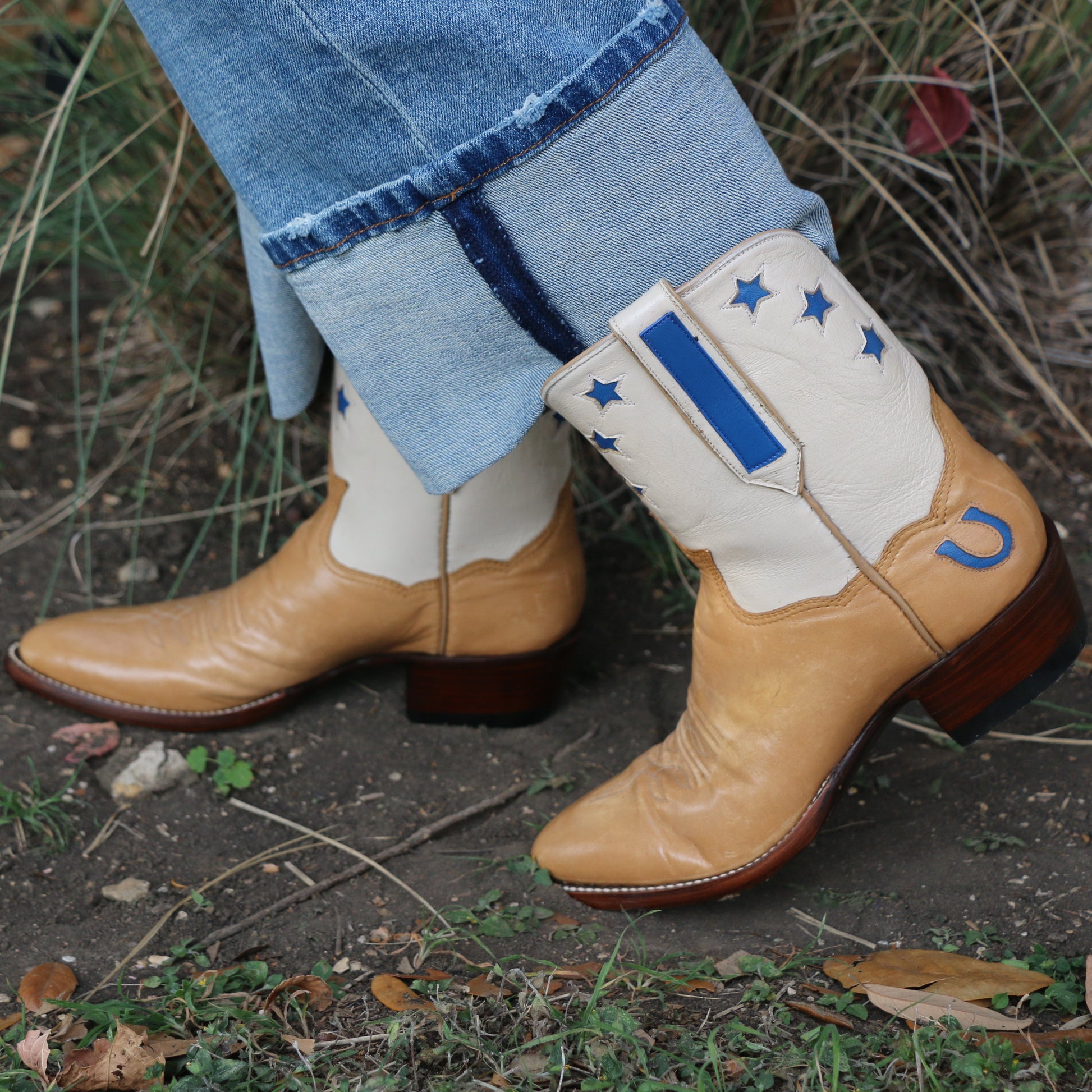 Shorty Stars Boots SHOES Mario Garcia 6 Tan/Blue