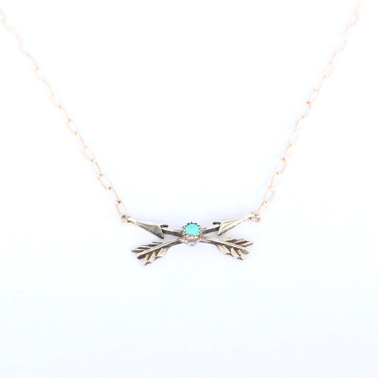 Crossed Arrows with Turquoise Necklace Necklaces Richard Schmidt