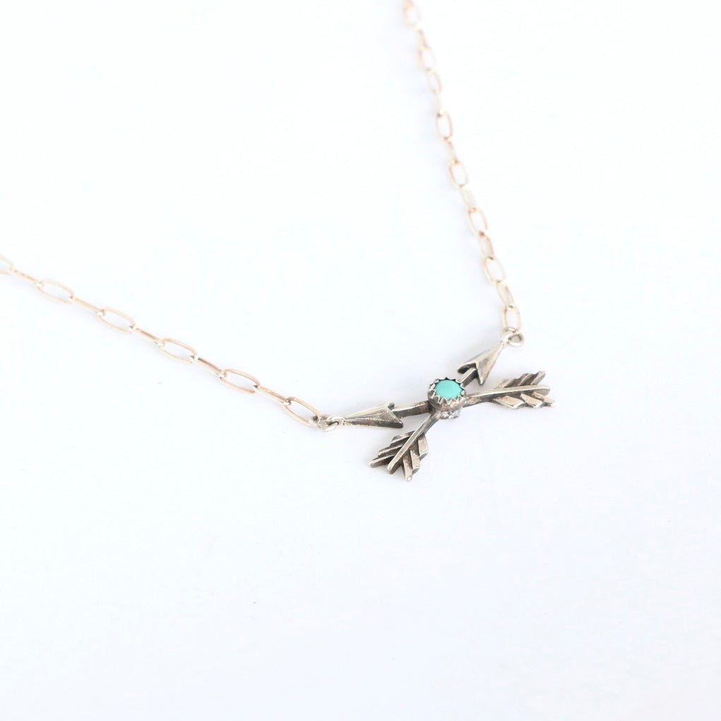 Crossed Arrows with Turquoise Necklace Necklaces Richard Schmidt